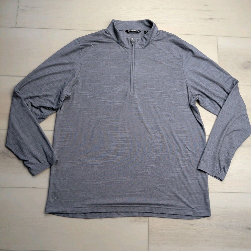 Travis Mathew 1/4 Zip Pullover Men XXL Gray Stretch Performance Golf Lightweight
